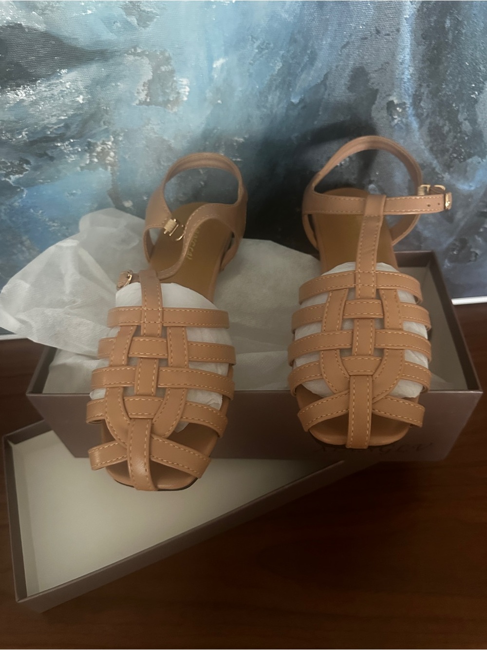 Woven Strappy Sandals in Tan - Women's 7.5